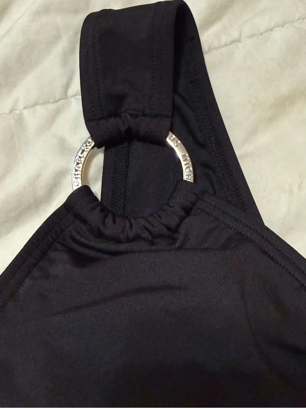 Michael Kors Black One-Piece Swimsuit with Label Detail